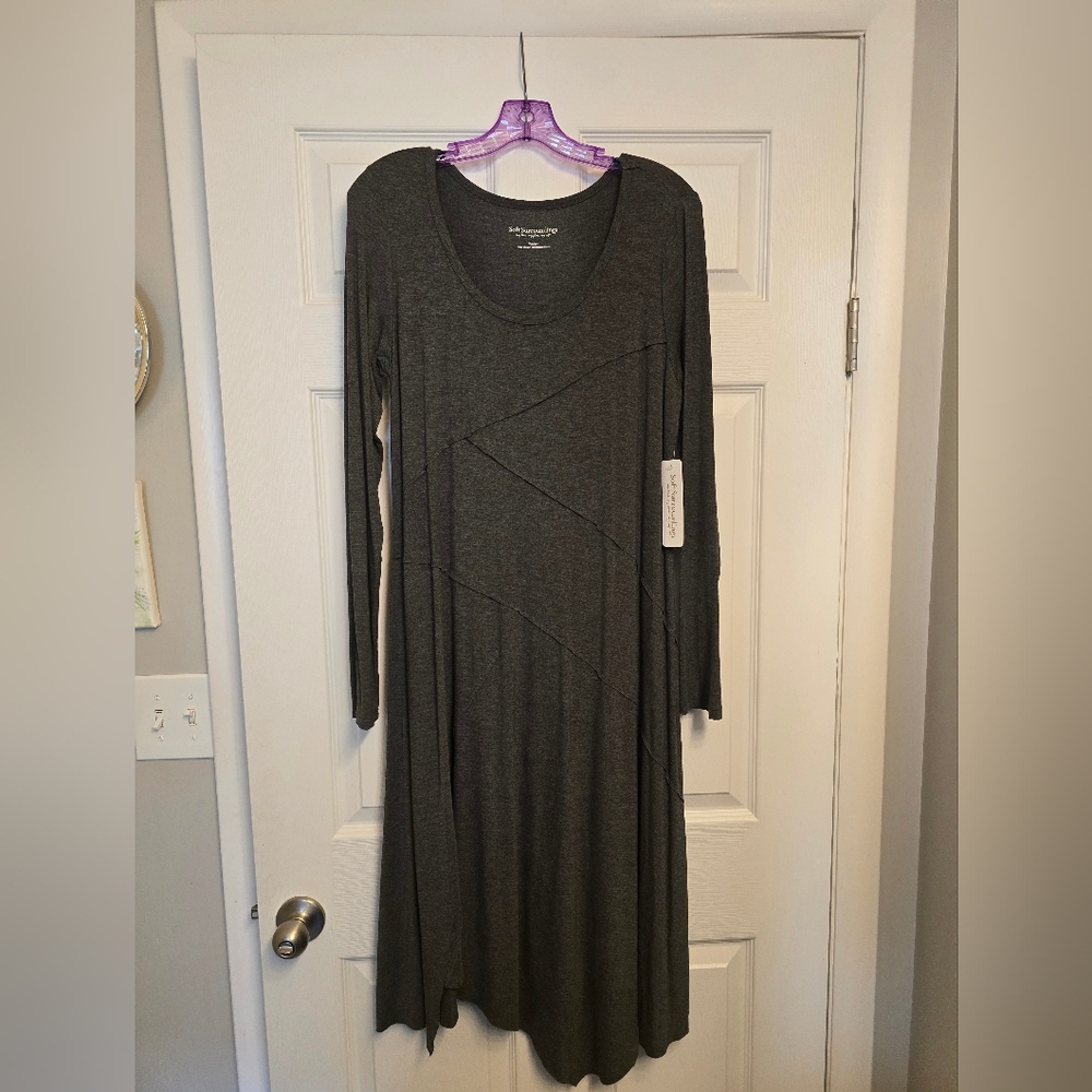 Soft Surroundings Cadence Comfy Dress Charcoal Heather Gray